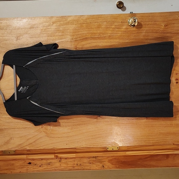 Frida Mom Delivery Nursing Gown Charcoal Gray Stretch Jersey Maternity One Size - Picture 2 of 12